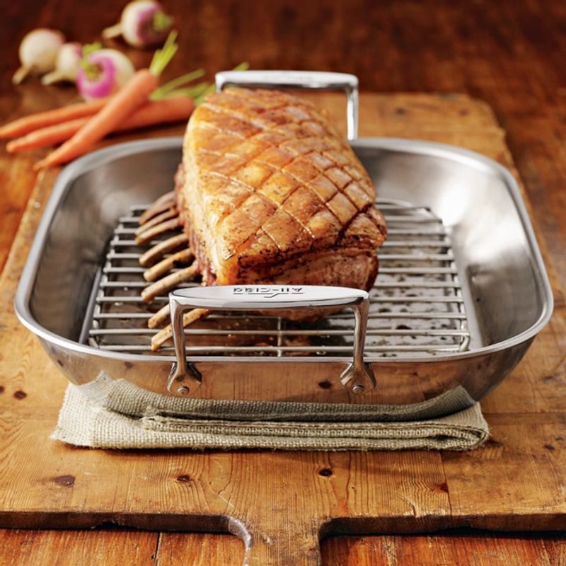 All-Clad Flared Stainless Steel Roaster with Rack