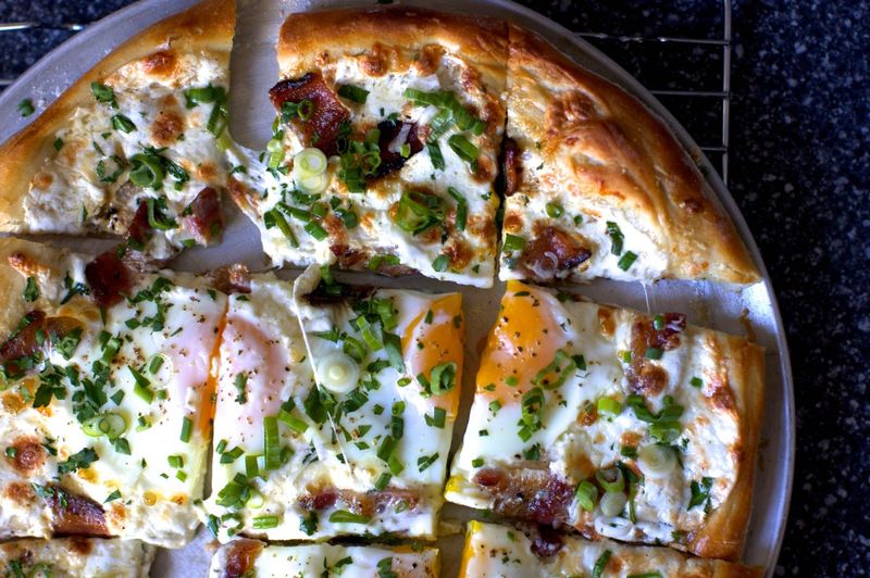 Breakfast-for-Dinner Pizza Surprise