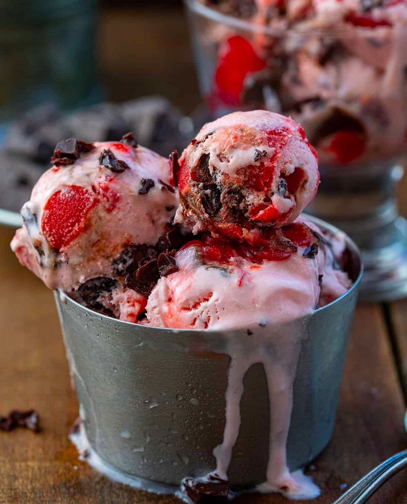 Cherry Amaretto No-Churn Ice Cream