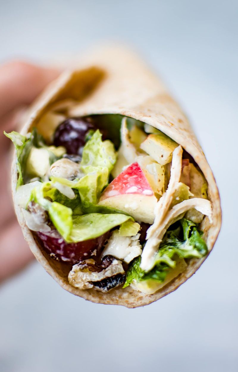 Crunchy Waldorf Chicken Salad Wraps