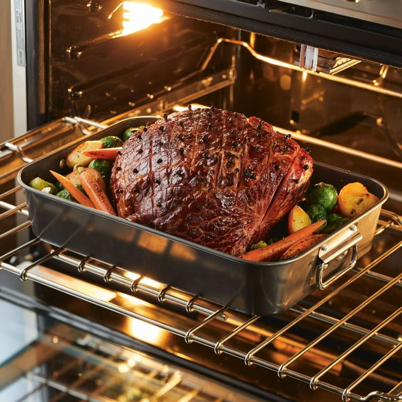Farberware Nonstick Steel Roaster with Flat Rack