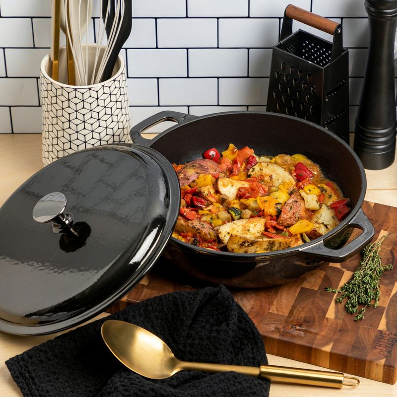 High-Quality Cast Iron or Enameled Cast Iron Braiser / Skillet
