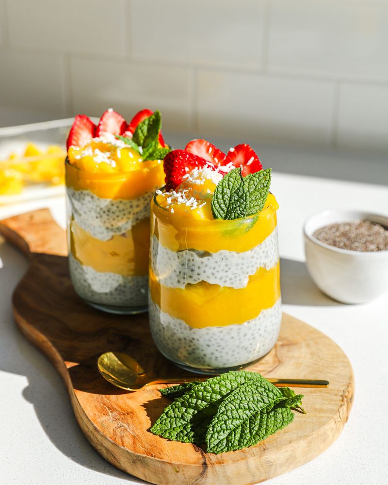 Mango Coconut Chia Pudding Parfaits