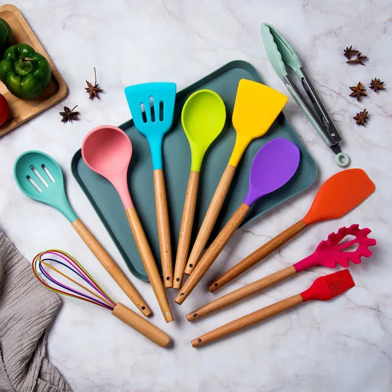Multicolor Silicone Utensil Set