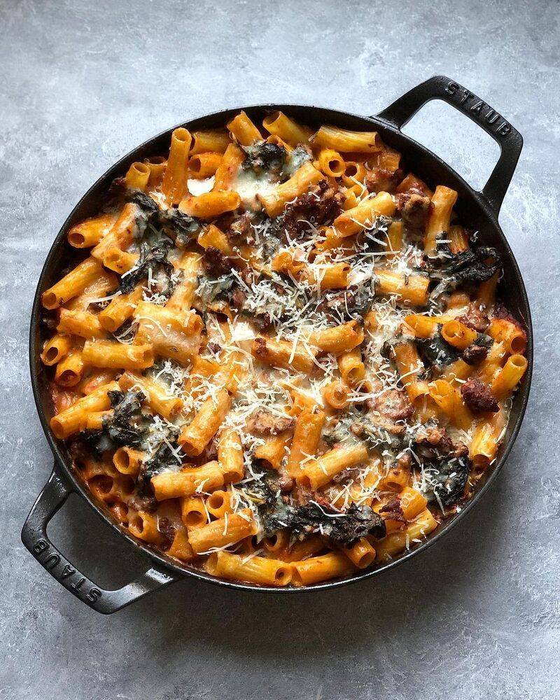 Pasta Bake with Sausage & Kale