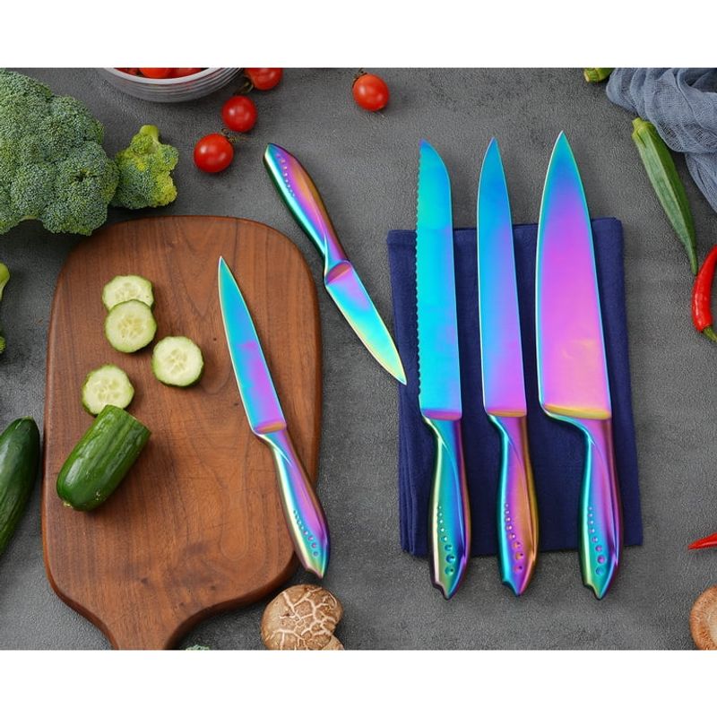 Rainbow-Handled Chef's Knife or Knife Set