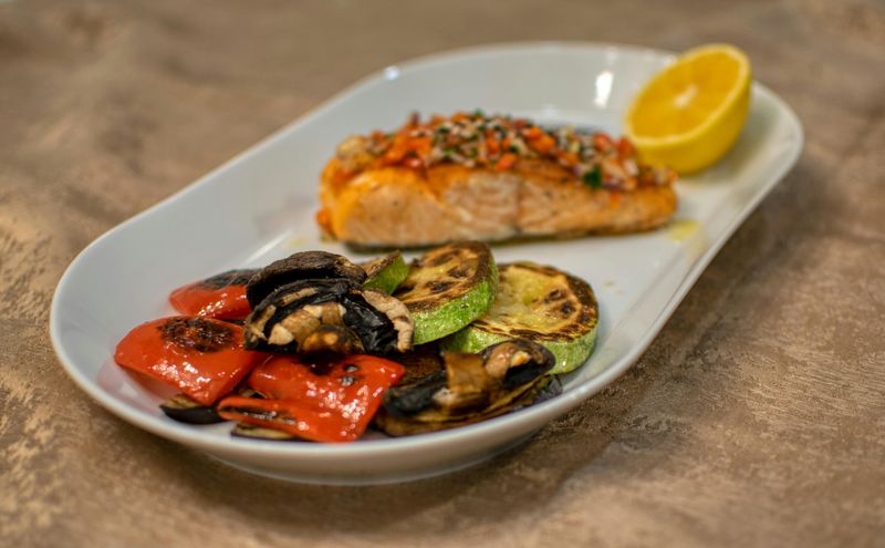 Salmon with Roasted Vegetables
