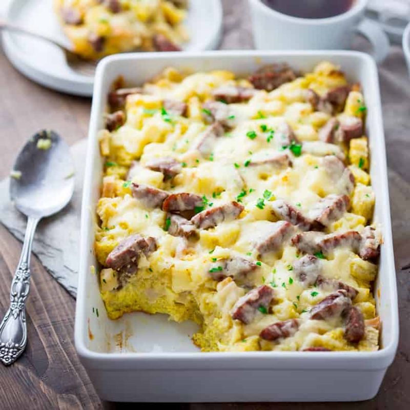 Sausage, Apple & Cheddar Breakfast Casserole