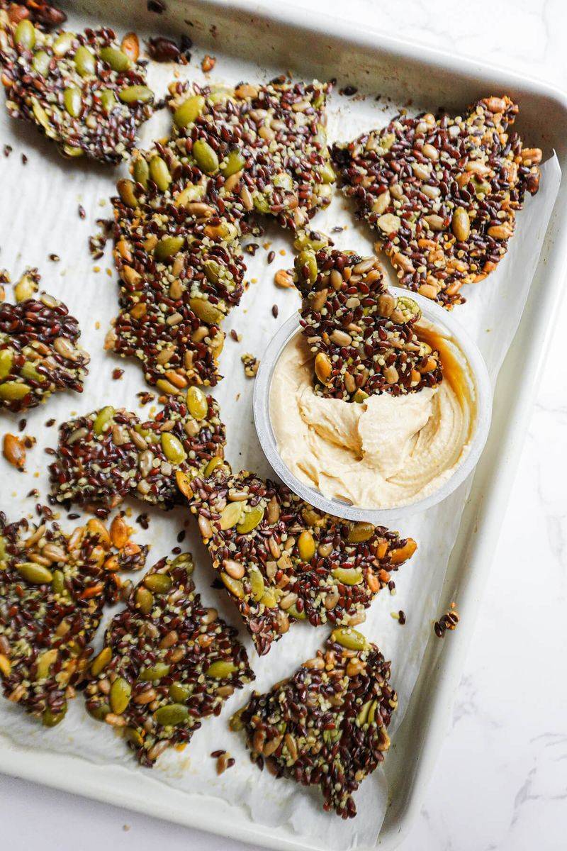 Seed Crackers with Almond Butter