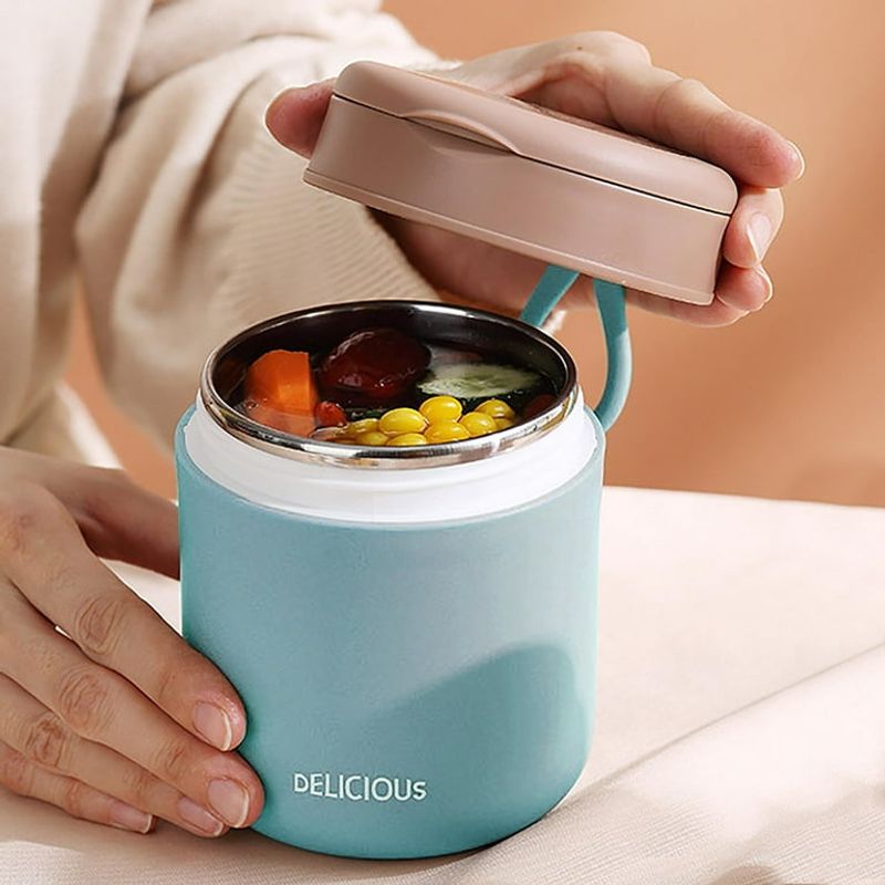 Soup Thermos with Folding Spoon