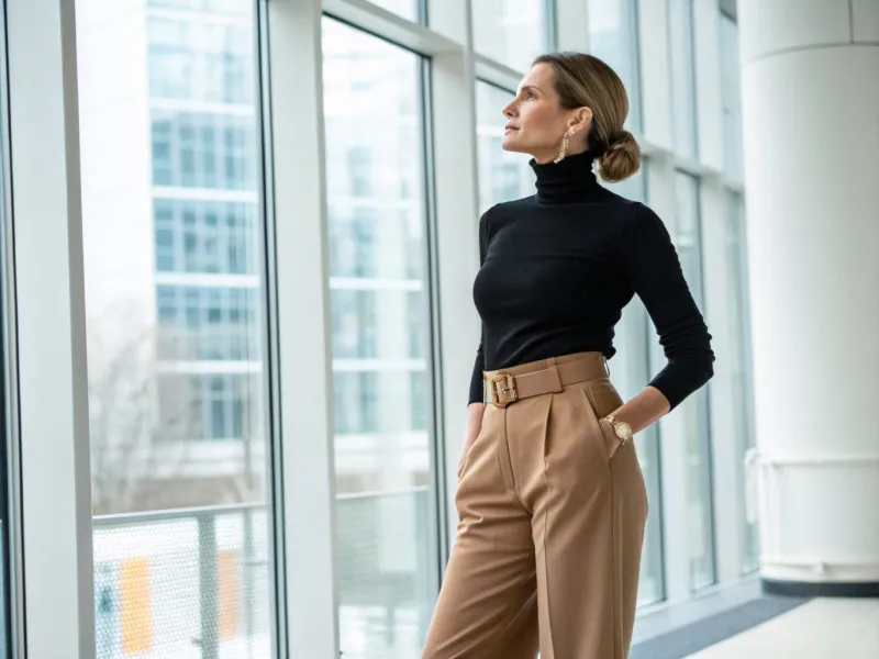 Styled with a Fitted Turtleneck