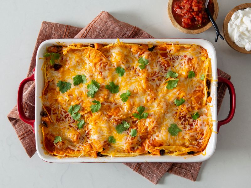 Sweet Potato & Black Bean Enchilada Casserole