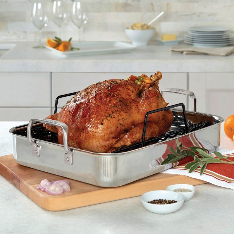 Viking Culinary 3-Ply Stainless Steel Roasting Pan with Nonstick Rack
