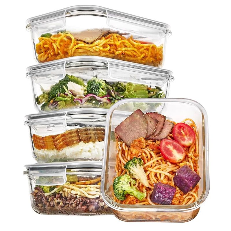 Vtopmart Large Glass Food Storage Container Set with Airtight Lids