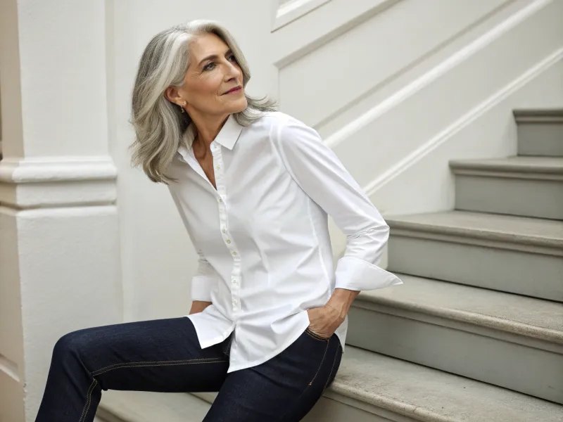 Well-Fitted White Button-Down Shirt