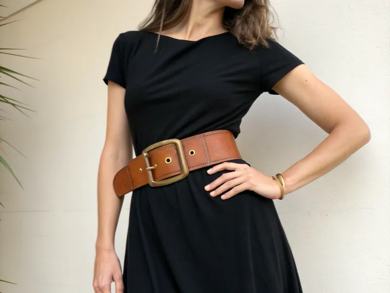 Wide Leather Waist Belt