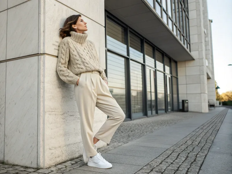 With Chunky Knit Sweaters Tucked In