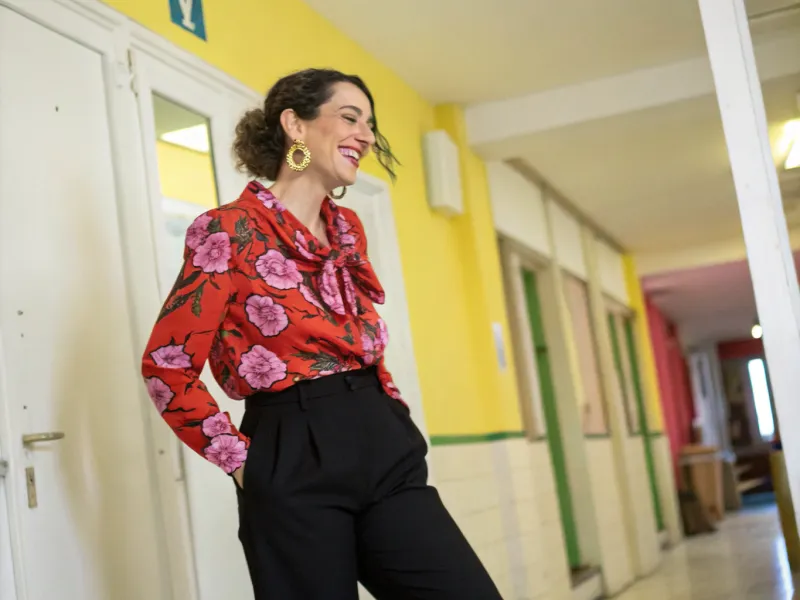 With a Bold Patterned Blouse