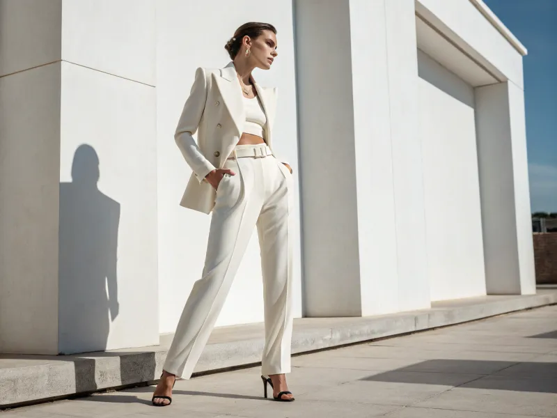 With a Cropped Blazer