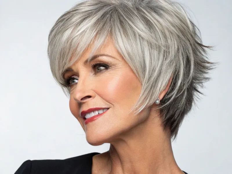 Youthful Short Layered Cut with Face-Framing