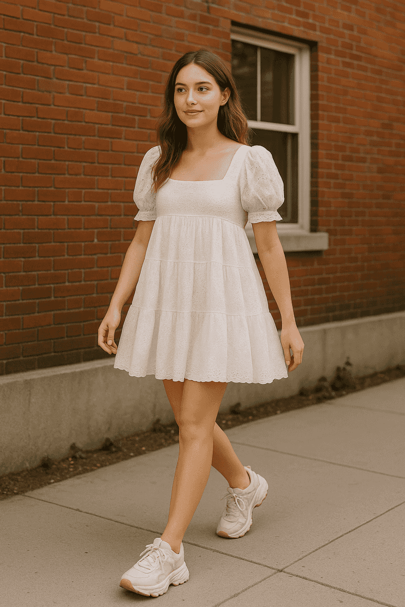 Baby-Doll Tiered Lace Dress