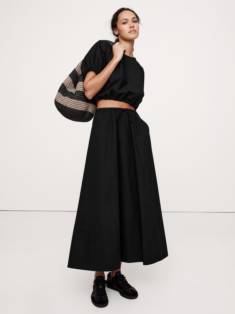 Banana Republic Cotton Poplin Maxi Skirt