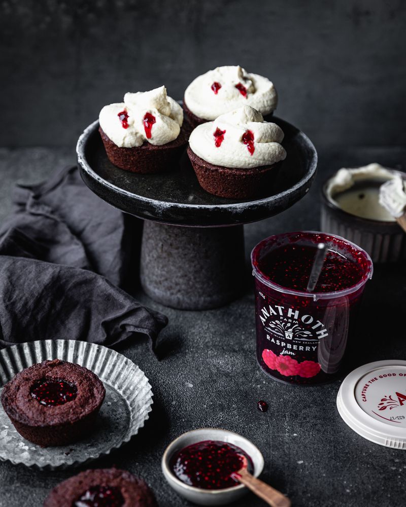 Bloody Red Velvet Vampire Cupcakes