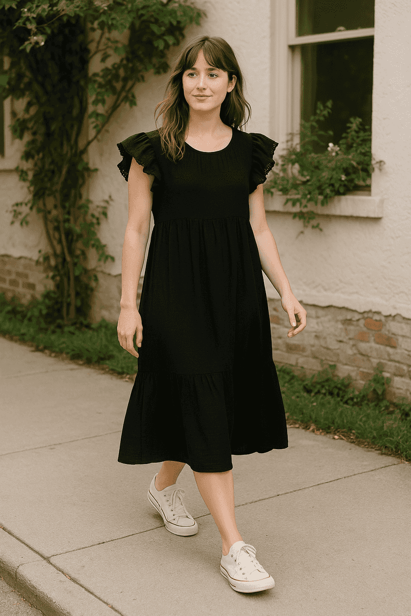 Boho Ruffled Sleeve Dress