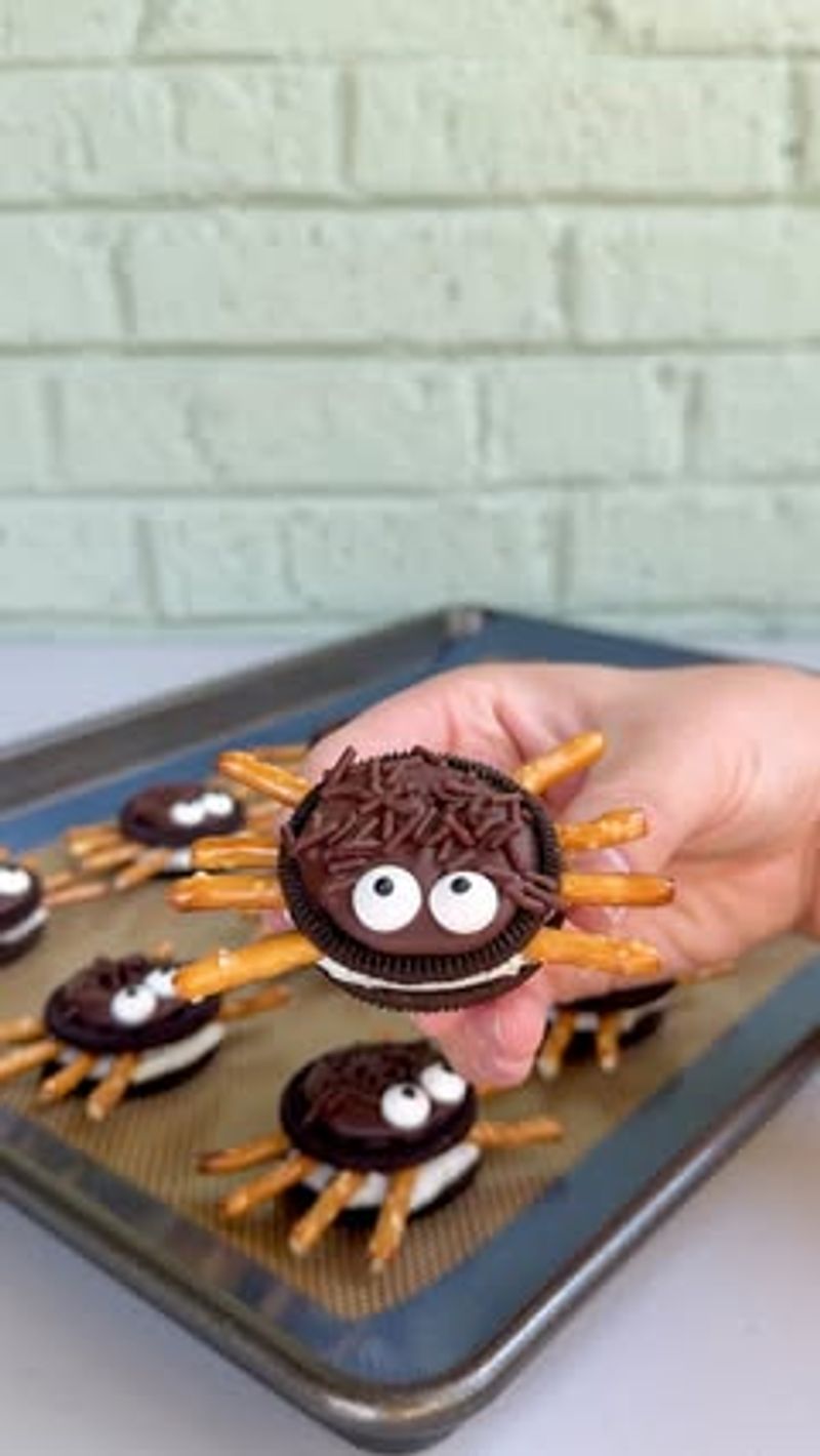Chocolate “Spider” Ritz Cookies