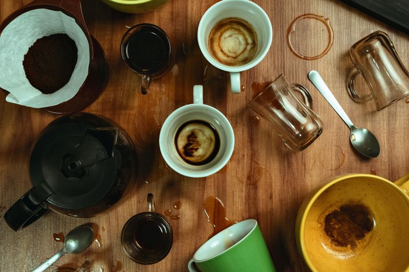 Cluttered Coffee Table Surfaces