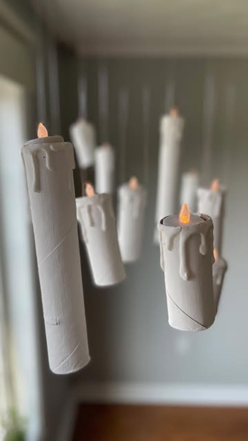 Floating Candles Made From Paper Towel Rolls