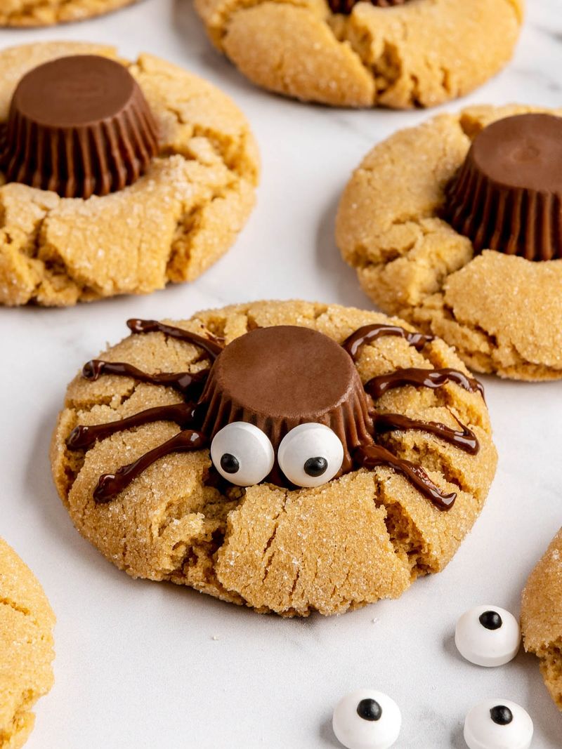 Halloween Peanut Spider Cookies