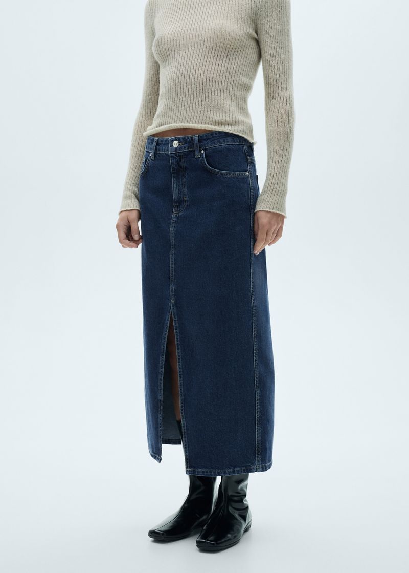 Mango Denim Midi Skirt