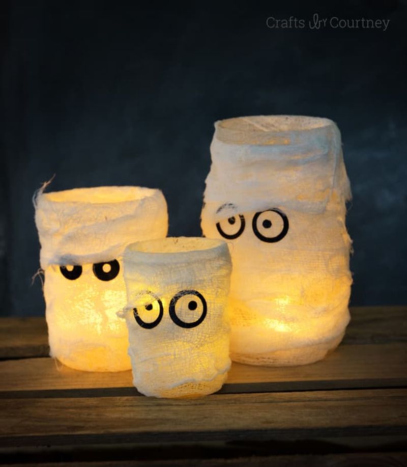 Mummy Luminaries From Mason Jars