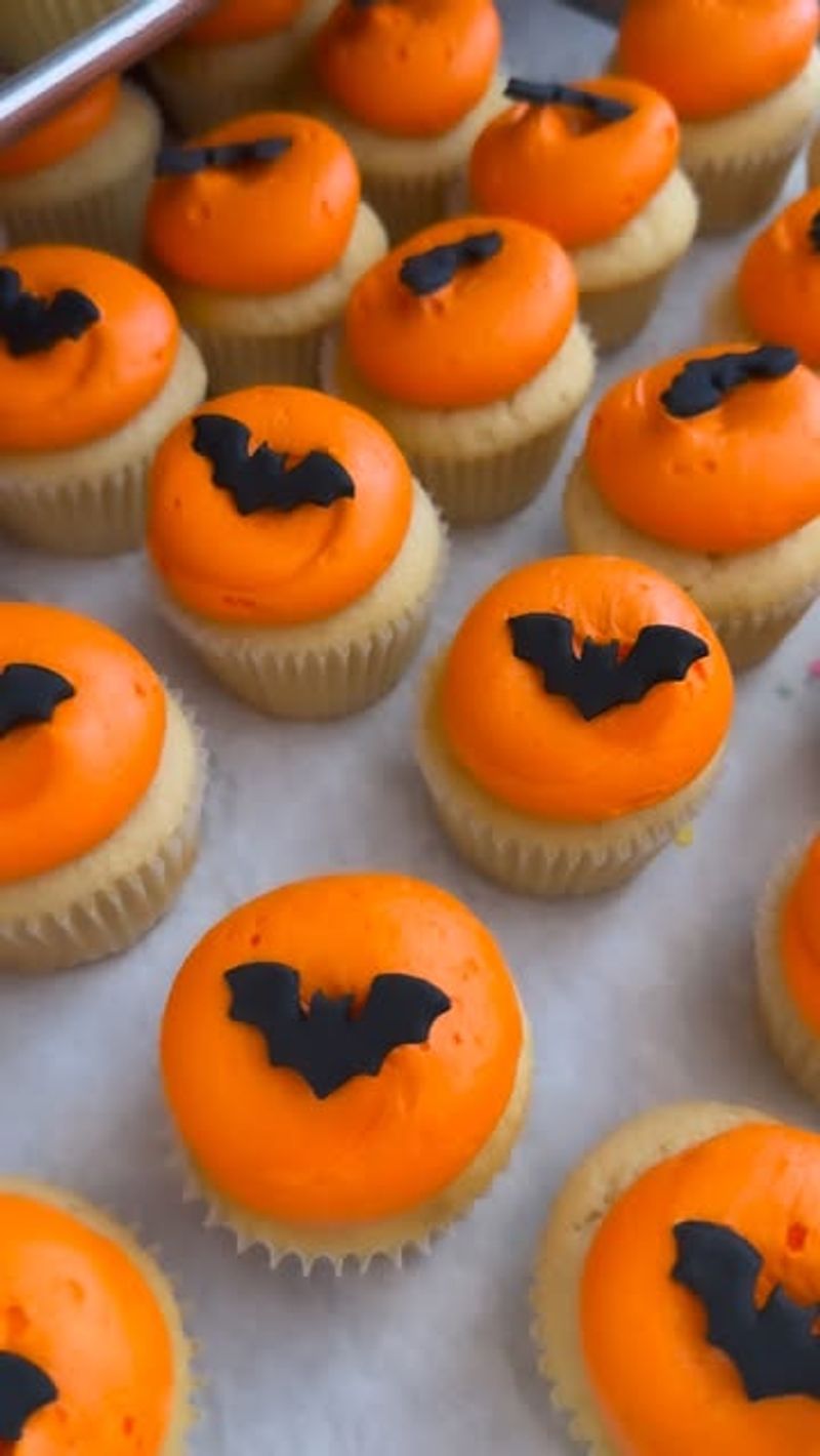 Orange Creamsicle Bat Wing Cupcakes