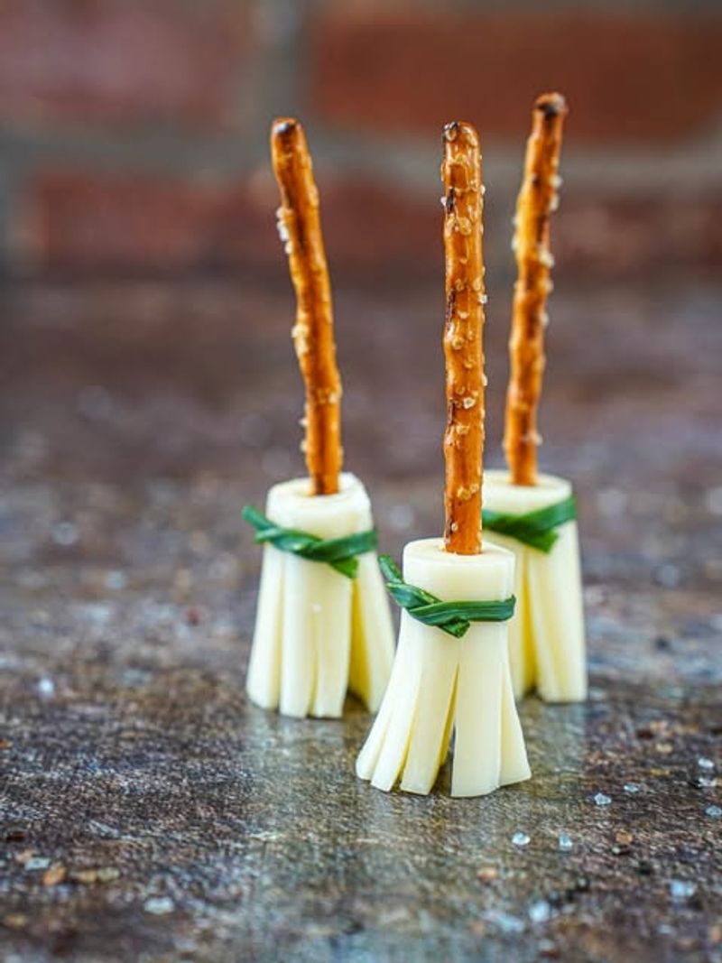 Pretzel & String-Cheese Witch Brooms