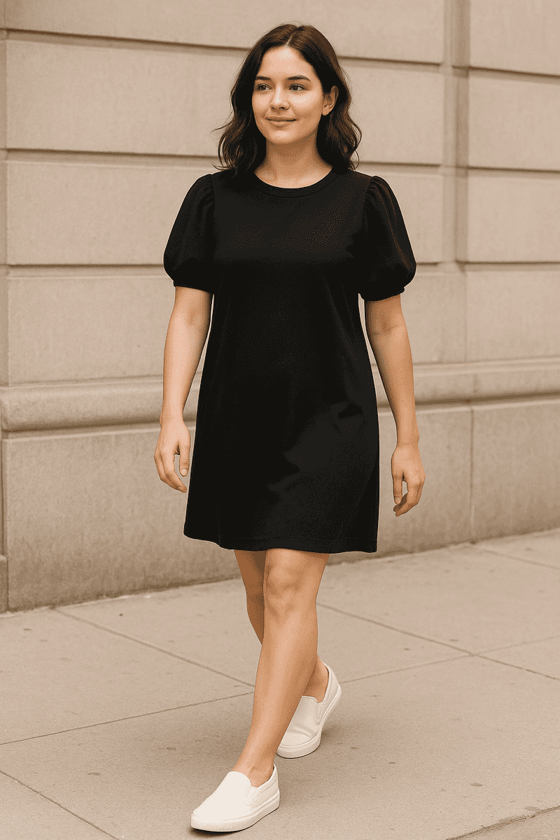 Puff-Sleeve T-Shirt Dress