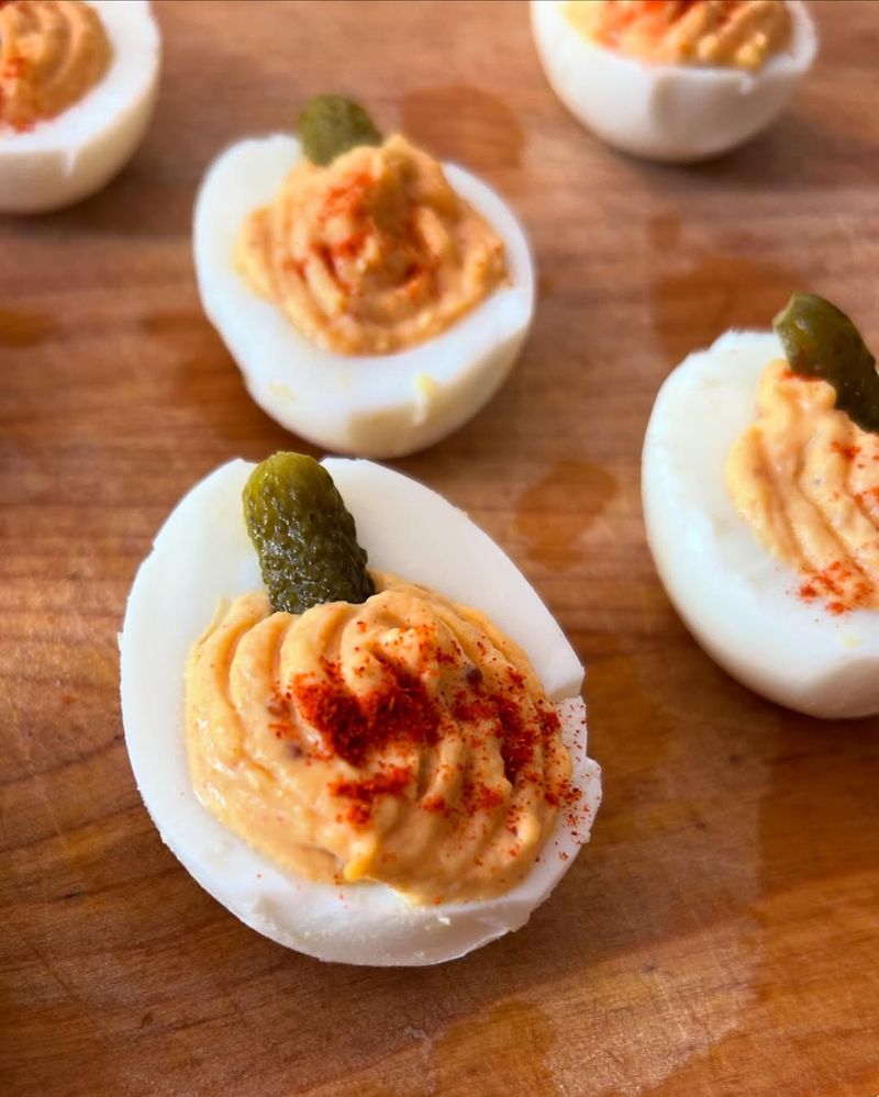 Pumpkin Deviled Eggs