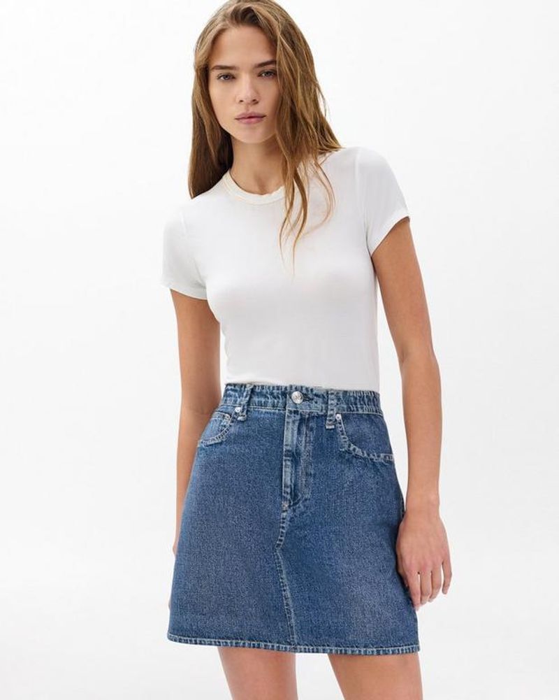 Rag & Bone Miramar Denim Mini Skirt