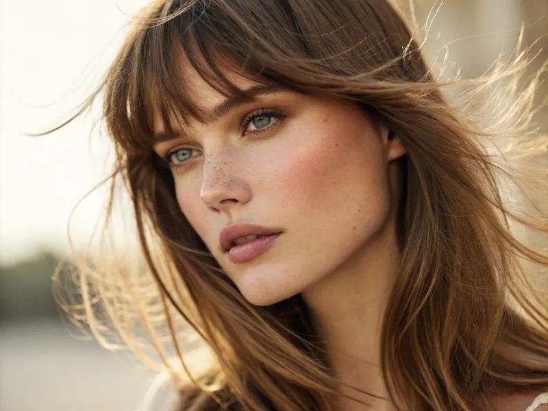 Try Curtain Bangs or Soft Fringe