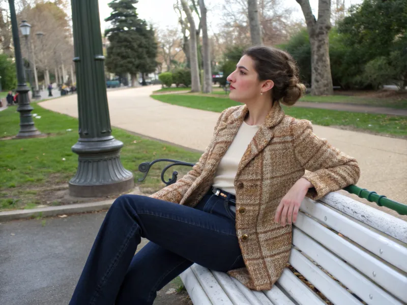 Tweed Jacket with Dark Denim