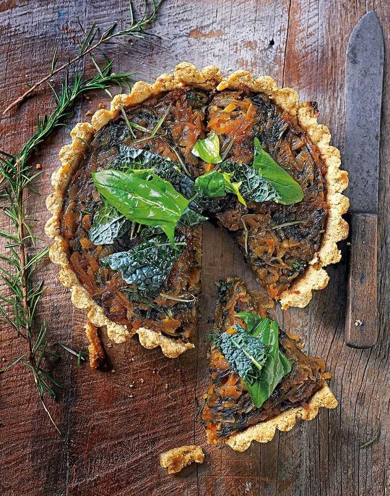 Vegan Caramelized Onion Tart with Cashew Cream