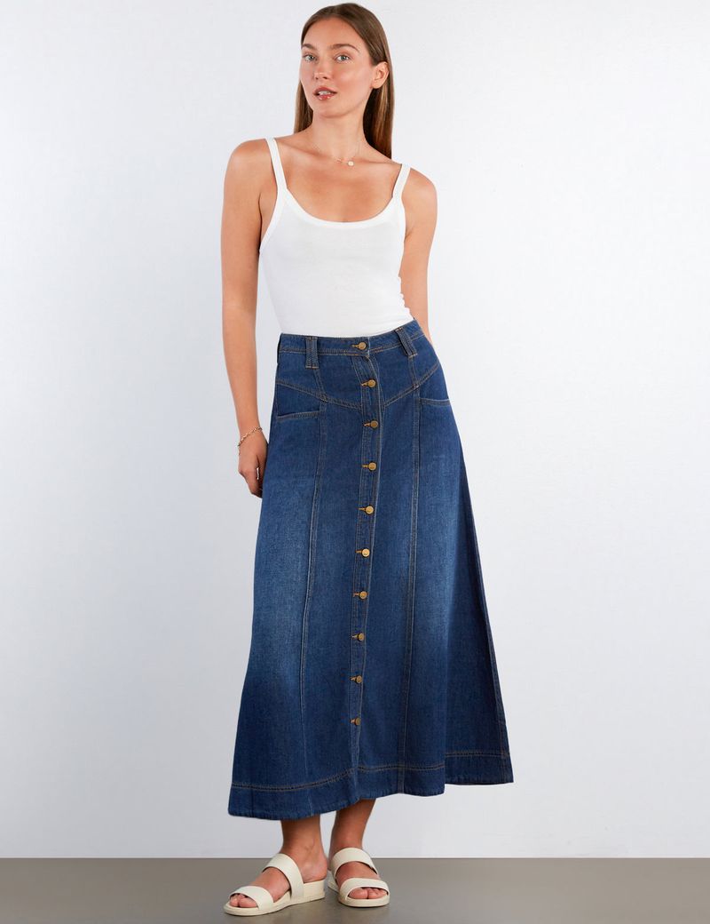Wash Labs A-Line Midi Skirt