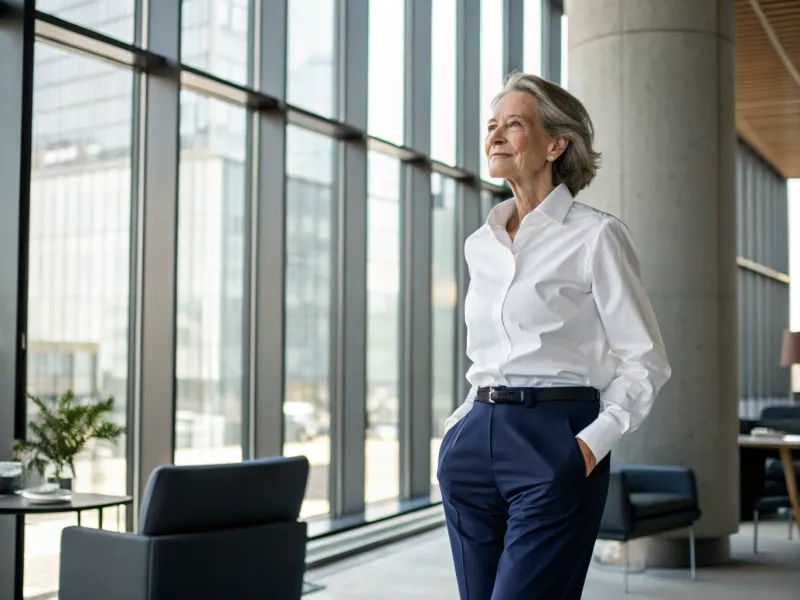 Classic White Shirt with Tailored Trousers
