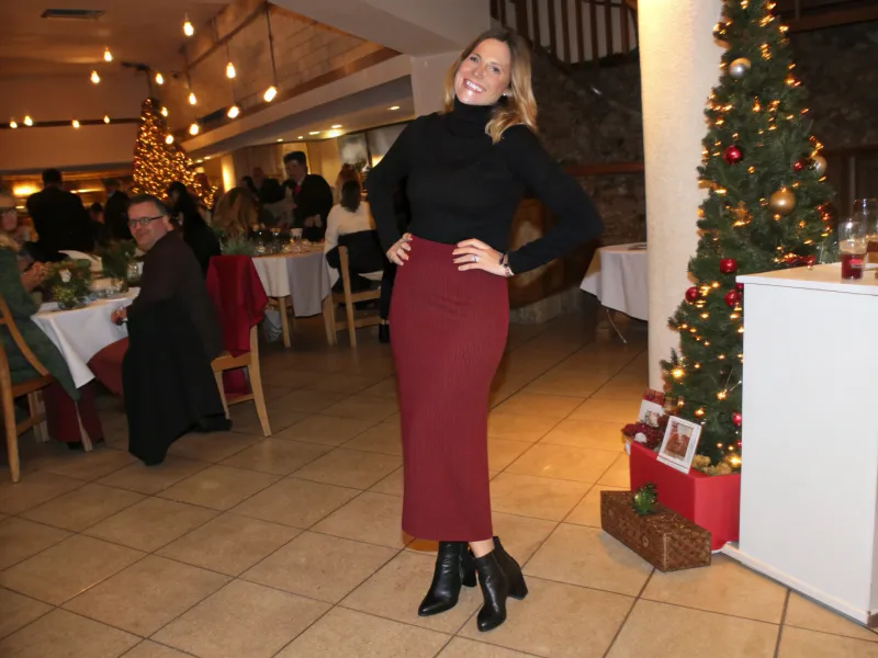 Maxi Skirt with Fitted Turtleneck