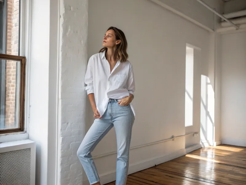 Style with a Boxy Button-Down Untucked or Half-Tucked