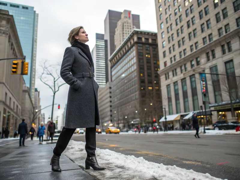 Tailored Wool Coat with Slim-Fit Trousers