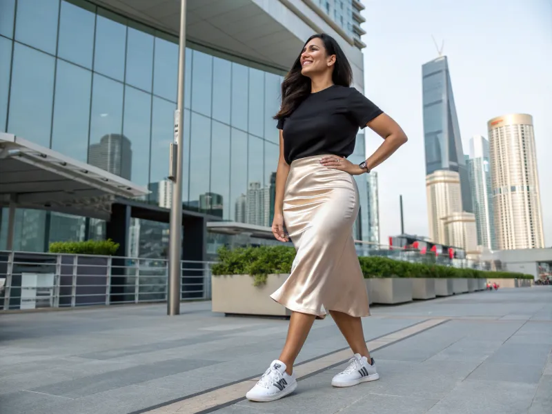 The Slip Dress Layered with a T-Shirt