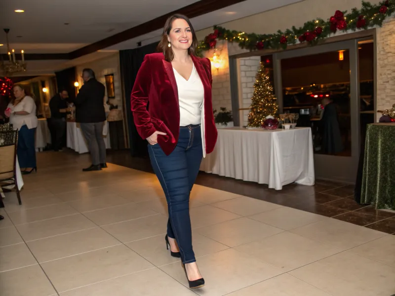 The Velvet Blazer with Classic Jeans