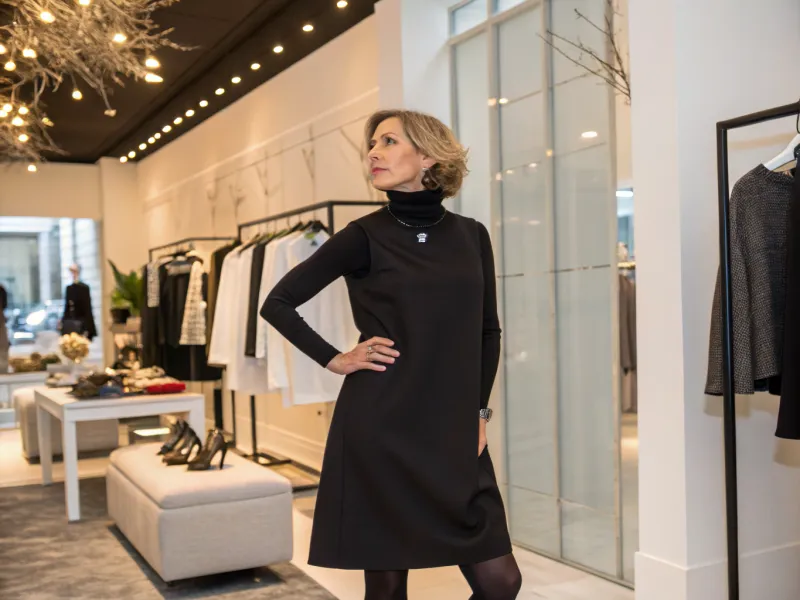 Turtleneck Under a Sleeveless Dress